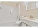 Bathroom features a shower, toilet, vanity, and mirrored medicine cabinet at 5623 80Th N St # 202, St Petersburg, FL 33709