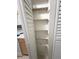 Kitchen pantry featuring adjustable shelving for organization and storage of food items at 7506 Presley Pl # 107, Tampa, FL 33617