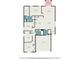 Detailed floor plan showing layout of bedrooms, bathrooms, kitchen, living room, and garage, plus the patio at 11257 Linden Depot Rd, San Antonio, FL 33576