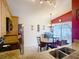Breakfast nook with natural light, chandelier, and a view of the screened patio at 1432 Windjammer Pl, Valrico, FL 33594