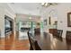 Spacious dining area with views to the backyard at 1709 Sunset Dr, Tarpon Springs, FL 34689