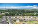 Panoramic aerial view of the neighborhood showcasing the abundance of trees and residential properties at 1876 Colding Dr, Ruskin, FL 33570
