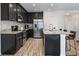 Beautiful kitchen with island seating, black cabinets, and stainless steel appliances at 19041 Alfaro Loop, Spring Hill, FL 34610