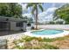 Backyard pool view showcasing the patio, pool deck, and perimeter landscaping at 202 Cranberry Ln, Brandon, FL 33510