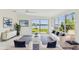Stylish living room with comfortable seating, large windows showcasing water views, and elegant decor at 425 12Th Ave, Indian Rocks Beach, FL 33785