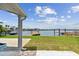 Lush green lawn and a private dock offer a serene waterfront experience, perfect for relaxation and enjoying scenic views at 425 12Th Ave, Indian Rocks Beach, FL 33785