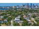 Expansive neighborhood view with the city skyline and waterfront in the background at 429 Erie Ave, Tampa, FL 33606