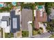 Aerial view showcases several homes with backyard pools and manicured landscaping at 429 Erie Ave, Tampa, FL 33606