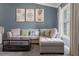 Relaxing living space featuring a modern sectional sofa with decorative pillows and a coffee table at 4410 Foxboro Dr, New Port Richey, FL 34653