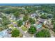 Aerial view of a residential neighborhood featuring lush greenery and waterways nearby at 4721 W Lawn Ave, Tampa, FL 33611