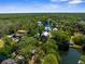 Stunning aerial view of waterfront homes nestled among lush greenery with direct water access and community amenities at 5421 Gay St, Weeki Wachee, FL 34607