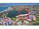 Stunning aerial view of waterfront condos with community pools and convenient parking spaces at 6290 Bahia Del Mar Cir # 12, St Petersburg, FL 33715