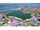 Expansive aerial view highlighting the beautiful waterfront properties with a lake and community features at 6290 Bahia Del Mar Cir # 12, St Petersburg, FL 33715