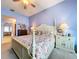 Bedroom featuring floral bedding, white furniture, and bright lighting at 6290 Bahia Del Mar Cir # 12, St Petersburg, FL 33715