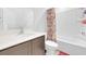 Bathroom with a modern sink, neutral paint, and tiled flooring at 7099 Crested Orchid Dr, Brooksville, FL 34602