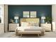 Serene main bedroom suite with a stylish headboard and decorative lamps at 7537 E 116Th St, Palmetto, FL 34221