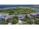 Aerial view of a house with well-maintained landscaping near a lake and conservation area at 9023 Sienna Moss Ln, Riverview, FL 33578