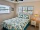 Bedroom with a marine-themed comforter, bright windows, and ceiling fan offers a relaxing coastal vibe at 9743 36Th N Way # 4, Pinellas Park, FL 33782