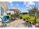 Inviting outdoor patio area with a table, chairs, and various potted plants, perfect for relaxing at 9743 36Th N Way # 4, Pinellas Park, FL 33782