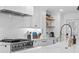 Bright kitchen featuring a gas range, quartz countertops, and modern appliances at 1207 S Druid Ln, Tampa, FL 33629