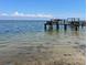 Picturesque waterfront view featuring a private dock and boat lift under a clear blue sky at 1727 New Hampshire Ne Ave, St Petersburg, FL 33703
