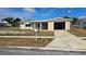 Charming single-story home featuring stone accents, a covered porch, and an attached garage, inviting curb appeal at 2035 Erin Dr, Holiday, FL 34690