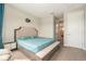Comfortable bedroom featuring soft carpet, a neutral color palette and a modern design at 2693 Leafwing Ct, Palm Harbor, FL 34683