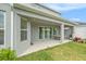 Covered patio with sliding glass doors, perfect for outdoor dining and entertaining at 2693 Leafwing Ct, Palm Harbor, FL 34683