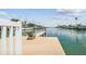 Private dock featuring a relaxing chair with waterfront views of the canal and boat docks at 344 Capri Blvd, Treasure Island, FL 33706