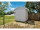 Exterior view of the shed, offering extra storage space in the backyard at 3801 Carroway St, Tampa, FL 33619