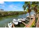 Stunning view of multiple boat slips and calm waterway at 5000 Culbreath Key Way # 8-319, Tampa, FL 33611