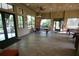 Community pavilion features picnic tables, wood ceiling and stone columns at 7334 Night Heron Dr, Land O Lakes, FL 34637