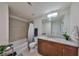 Modern bathroom features granite countertop vanity, bathtub with shower, and updated fixtures at 777 N Ashley Dr # 1011, Tampa, FL 33602