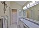 Well-maintained bathroom featuring a long vanity and separate shower room, perfect for everyday comfort and convenience at 815 Silverthorn Ln # 0, Sun City Center, FL 33573