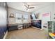 This playroom features ample space and storage, perfect for both play and organization at 8228 Sunlit Horizon Ln, Land O Lakes, FL 34637