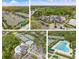 Aerial collage of community amenities, featuring tennis courts, pools, and clubhouse at 10232 Estuary Dr, Tampa, FL 33647
