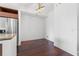 Bright dining space with hardwood floors next to stainless steel refrigerator at 111 N 12Th St # 1305, Tampa, FL 33602