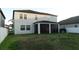 Spacious backyard features a screened lanai, grass lawn and privacy fence enhancing outdoor living and entertainment at 11704 Navajo Sandstone St, Riverview, FL 33579