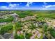 Scenic aerial view capturing the condo complex, set against a backdrop of green landscape and a serene lake at 134 Sycamore Ln # F, Oldsmar, FL 34677