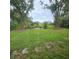 Expansive backyard featuring mature trees, lush green lawn and a lovely wooden dock area on the water at 1412 Sunset Ln, Lutz, FL 33549