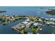 Gorgeous aerial view highlighting desirable waterfront property with boat access and surrounding serene waters at 3174 Sanibel Dr, Hernando Beach, FL 34607