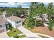 A spacious home with a two-car garage and a lush green yard, shaded by mature trees in a residential neighborhood at 36557 Night Strawberry Ct, Dade City, FL 33525