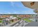 Condo balcony view featuring lush landscaping, parking and community at 4900 Brittany S Dr # 805, St Petersburg, FL 33715