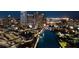 Nighttime aerial view of downtown skyline with illuminated buildings and waterfront at 520 N Tampa St # 4201, Tampa, FL 33602