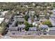 An aerial view of a community with mature trees, swimming pool, and ample parking at 7505 Pitch Pine Cir # 122, Tampa, FL 33617