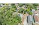 An aerial view of the property nestled among many trees and adjacent to other homes at 8107 N 11Th St, Tampa, FL 33604