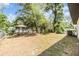 The large backyard features many trees and grass, all surrounded by a chain link fence at 8107 N 11Th St, Tampa, FL 33604