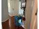 Inviting entryway featuring a charming teal side table and decorative wall accessories at 11227 Summer Star Dr, Riverview, FL 33579