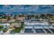 Wide angle aerial view of coastal community featuring beautiful waterfront homes and boating access at 2186 Edythe Dr # 11, Dunedin, FL 34698
