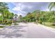 Community entrance featuring an ornate gate, lush landscaping, and a secure, private setting at 2746 Birchcreek Dr, Wesley Chapel, FL 33544